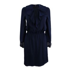 Kobi Women's Lace-Trim Peasant Dress (M, Midnight Blue)